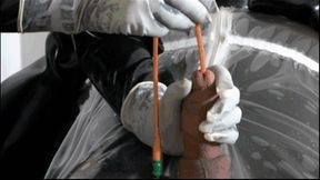 Mistress latex nurse and her plastic hazmat catheter addict rubber slave - Part 2 of 3
