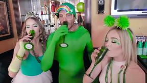 Naughty Irish teen 18+ BFFs celebrate St Patrick with orgy