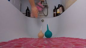 Enema, filling my ass with water using an enema