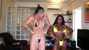 Two horny woman bodybuilders fucking hard Part.1