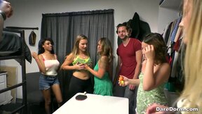 Ping pong party turns into college dorm orgy