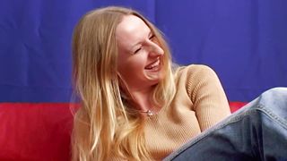 Beautiful German teen gets her hungry mouth filled with warm cum