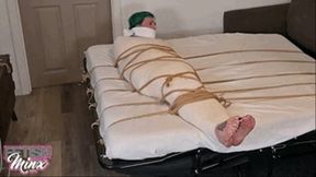 Mia and Bri - Gagged, Wrapped, Roped and Foot Rubbed (MP4 Format)