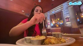 Camsoda-Horny babe orgasming in restaurant