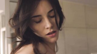 See as this thin dark haired masturbates to an extreme orgasm