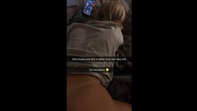 Met a Lesbian at School and I fucked her on Snapchat while talking with her girlfriend