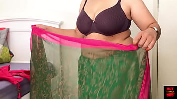 Sexy Indian Stripping Off Saree to Bra and Panty - Erotic Pose
