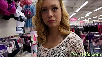Teen gets pov creampied riding dick after giving blowjob