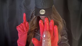Teasing POV HandJob with Rubber Gloves (Femdom Style)