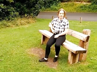 Lusty woman does a fetish cosplay in nature and gets fucked