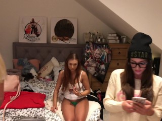 Non Nude Tease of Czech Teens Party Lingerie and Mini Skirts try on at Home
