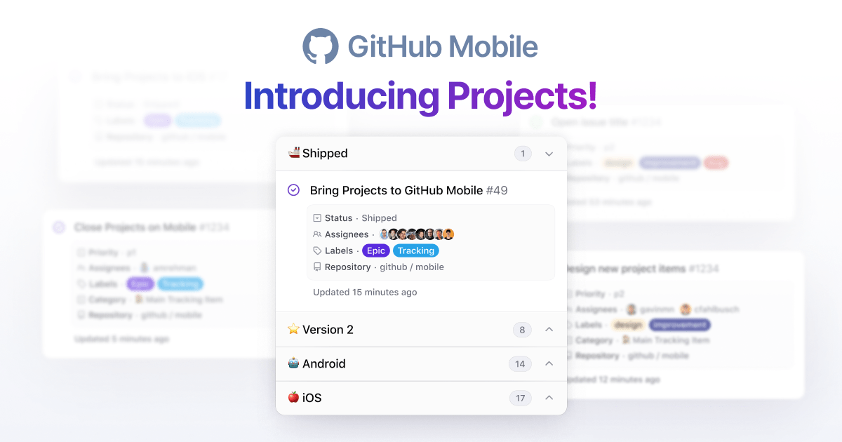 Projects on GitHub Mobile