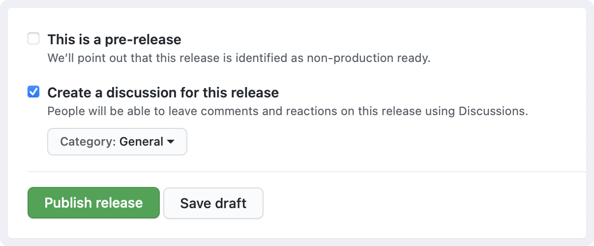 enable discussion creation on a release