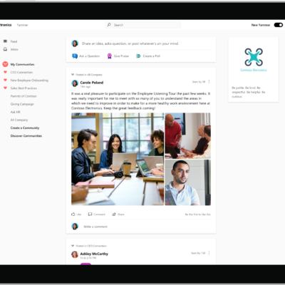 Contoso SharePoint Home Feed in Yammer