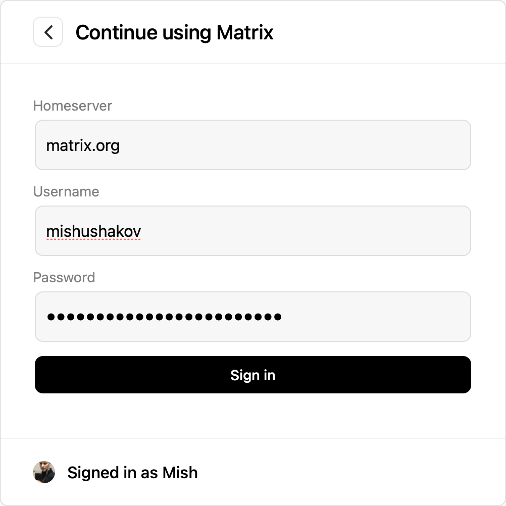 signin-with-matrix