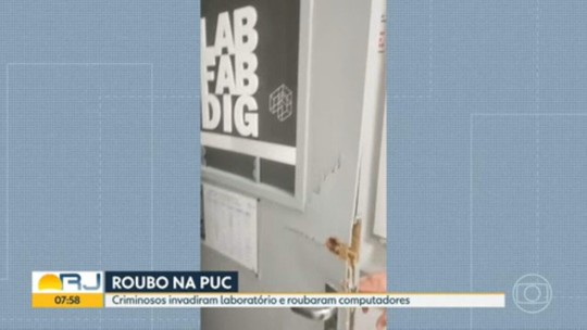 Ladrões invadem PUC-Rio e levam computadores de laboratório - Programa: Bom Dia Rio 